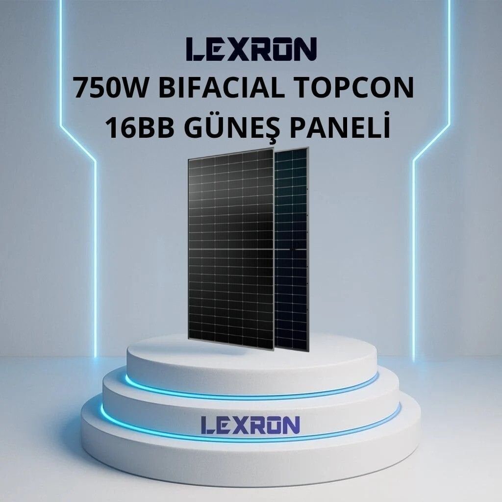 LEXRON 750W BIFACIAL 132 CELL 16BB HALF-CUT TOPCON GÜNEŞ PANELİ