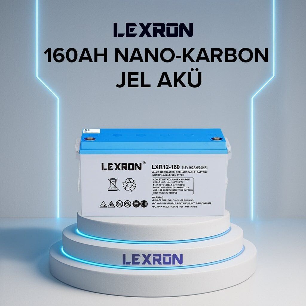 LEXRON 12V 160AH NANO-KARBON SOLAR JEL AKÜ
