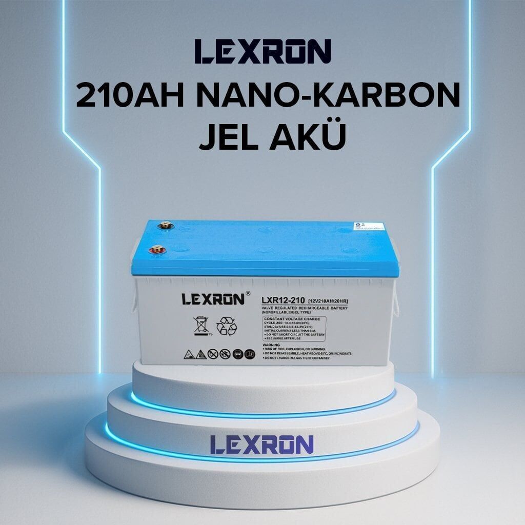LEXRON 12V 210AH NANO-KARBON SOLAR JEL AKÜ
