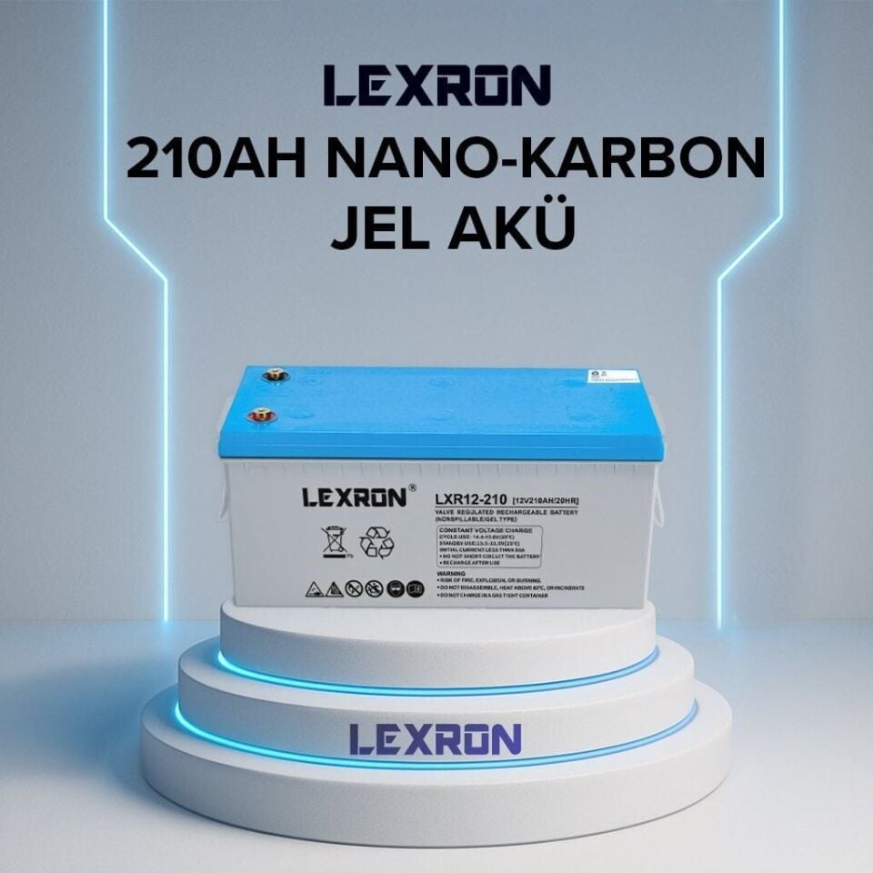 LEXRON 12V 210AH NANO-KARBON SOLAR JEL AKÜ