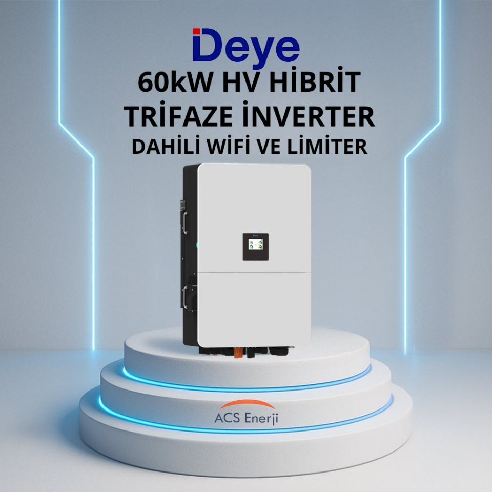 DEYE 60KW HİBRİT TRİFAZE İNVERTER HV