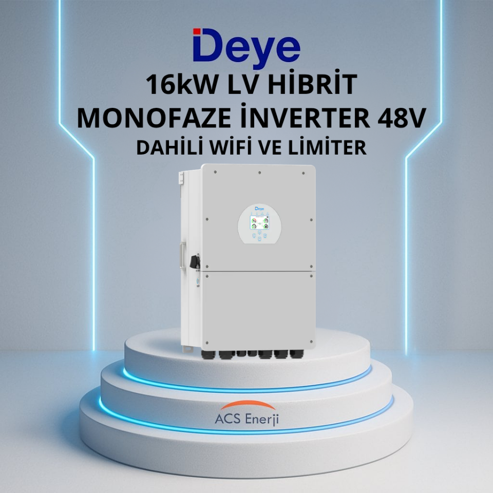 DEYE 16KW HİBRİT MONOFAZE İNVERTER LV