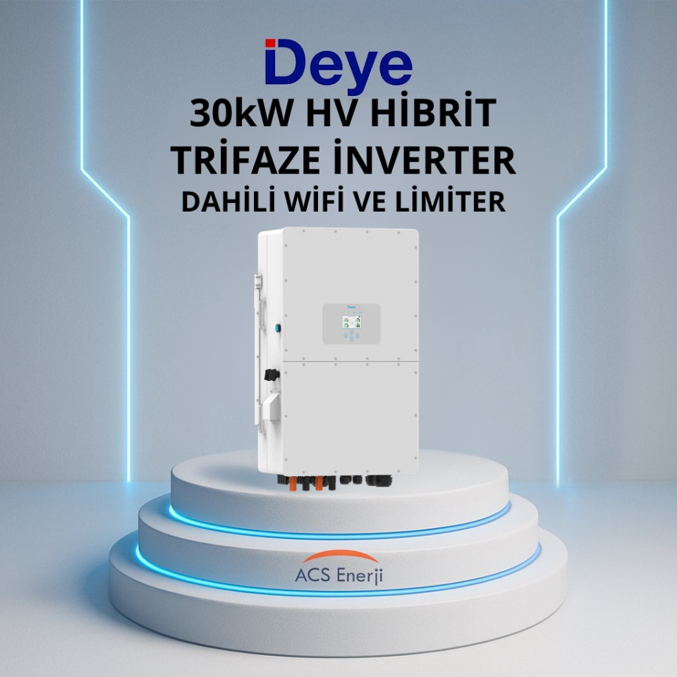DEYE 30KW HİBRİT TRİFAZE İNVERTER HV