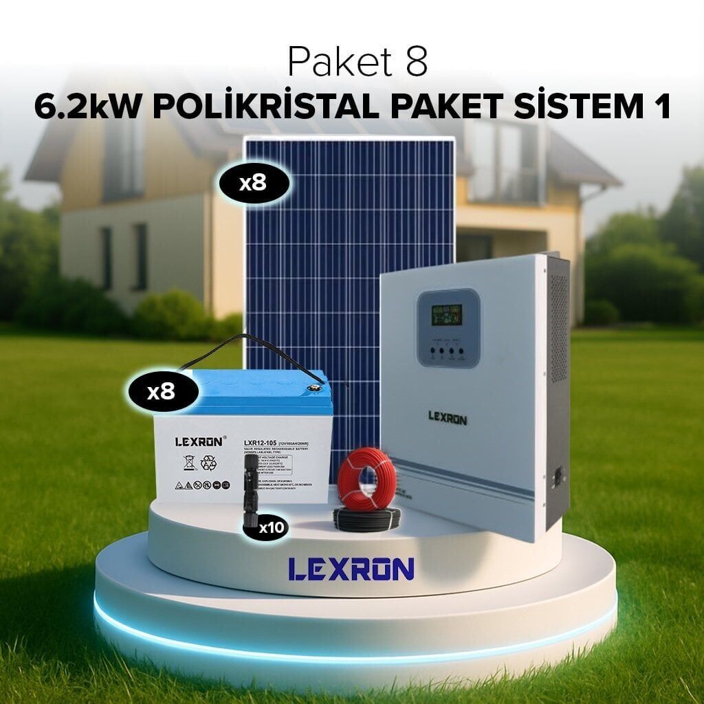 6.2kW JEL AKÜLÜ SOLAR PAKET SİSTEM 1 (PAKET 8)