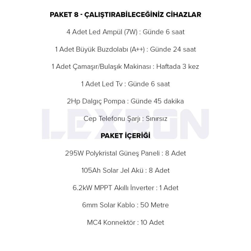 6.2kW JEL AKÜLÜ SOLAR PAKET SİSTEM 1 (PAKET 8)