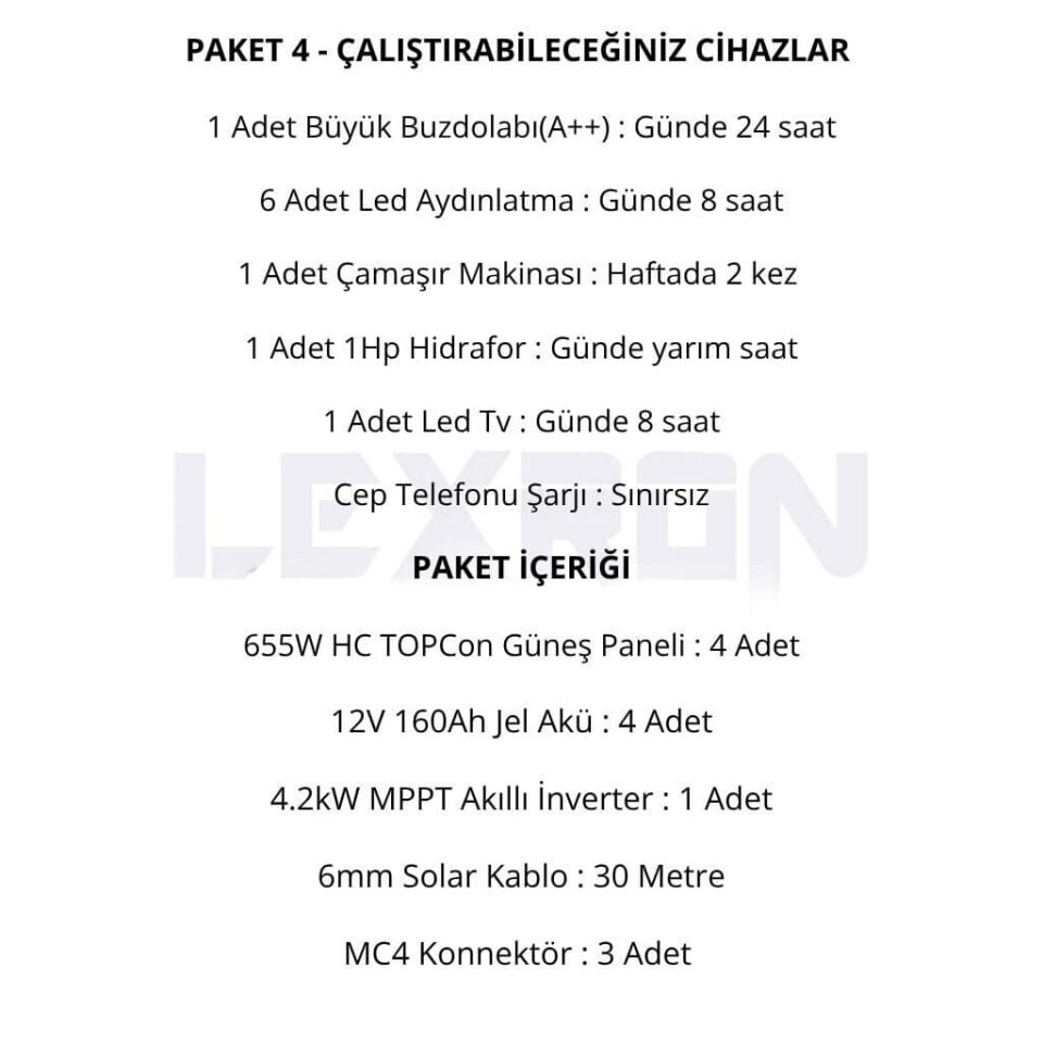 4.2kW JEL AKÜLÜ SOLAR PAKET SİSTEM 1 (PAKET 4)