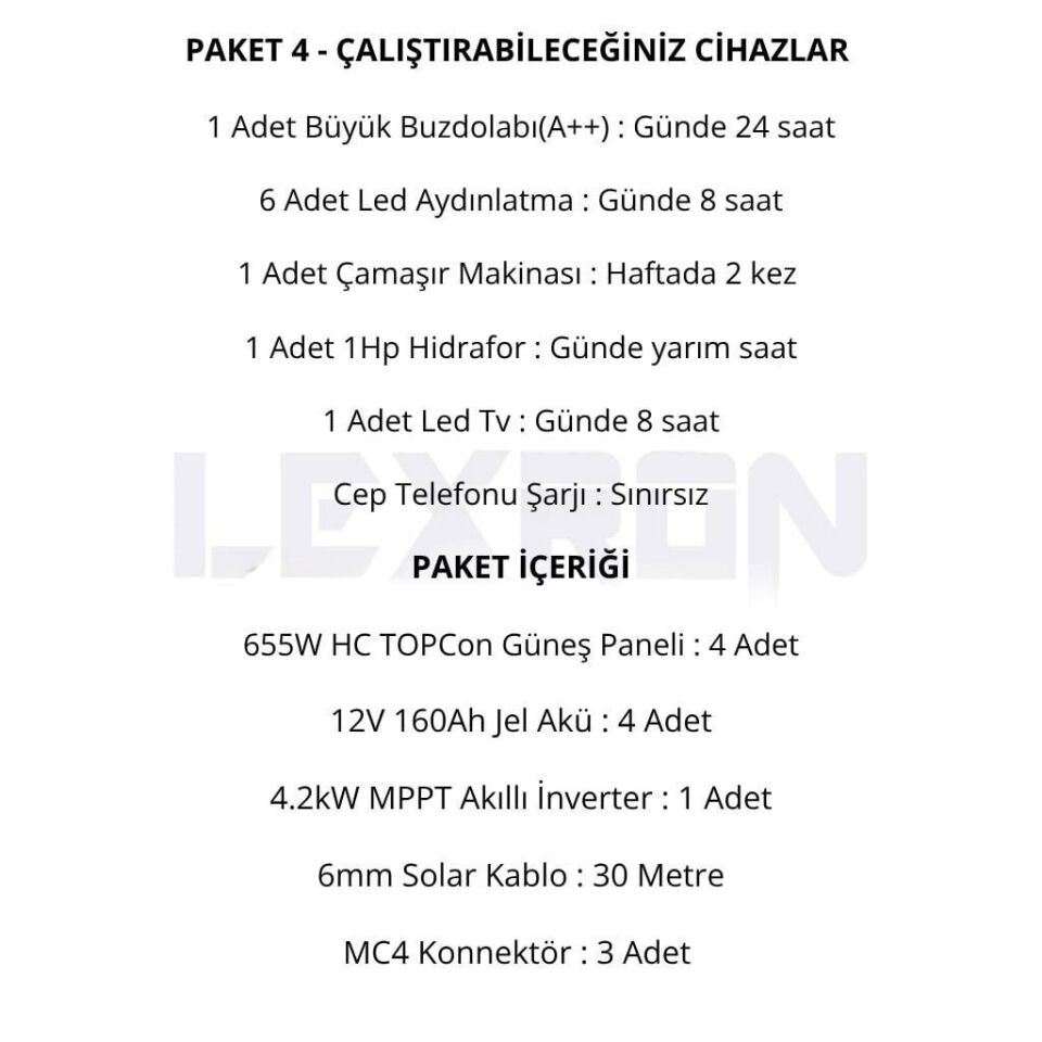 4.2kW JEL AKÜLÜ SOLAR PAKET SİSTEM 1 (PAKET 4)