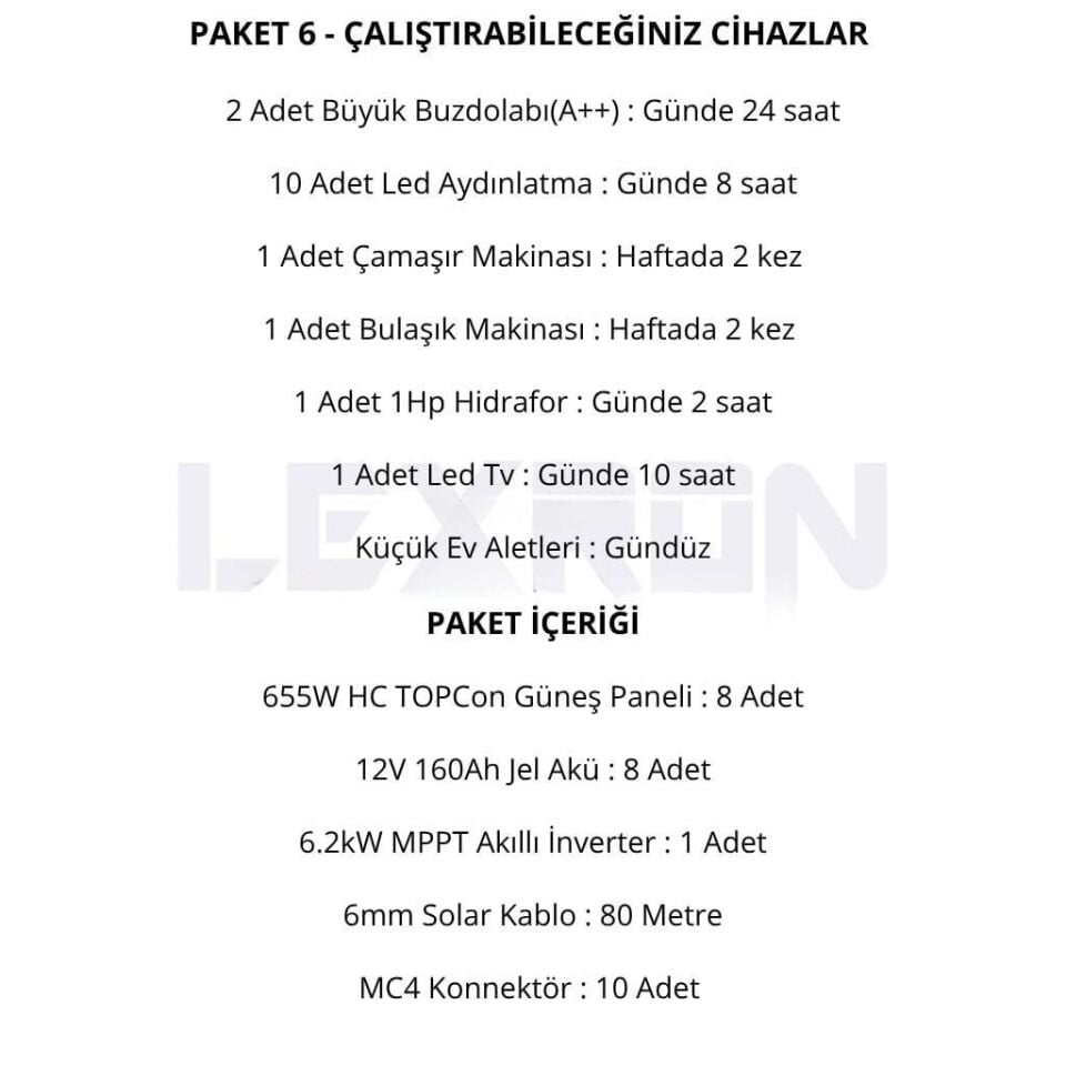 6.2kW JEL AKÜLÜ SOLAR PAKET SİSTEM 2 (PAKET 6)