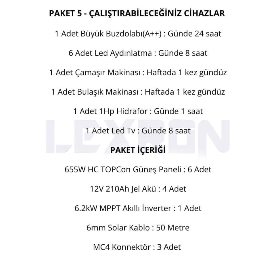 6.2kW JEL AKÜLÜ SOLAR PAKET SİSTEM 1 (PAKET 5)