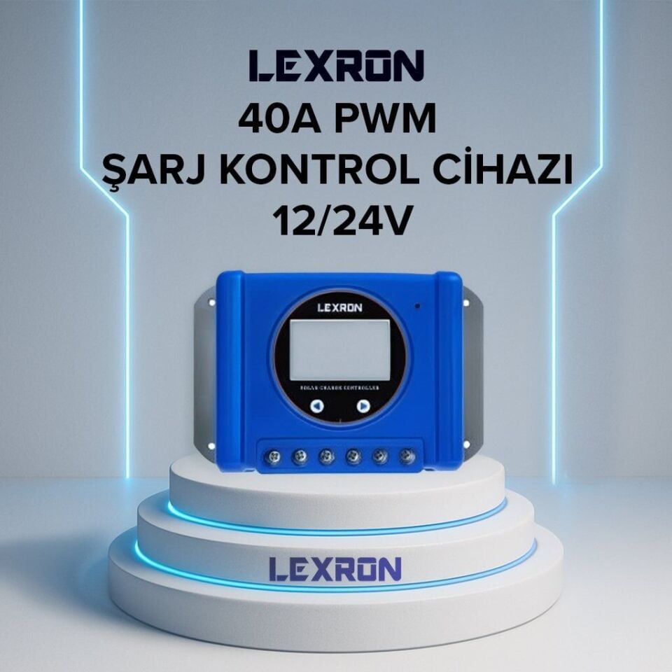 LEXRON 40A 12/24 V PWM ŞARJ REGÜLATÖRÜ (ŞARJ KONTROL CİHAZI)
