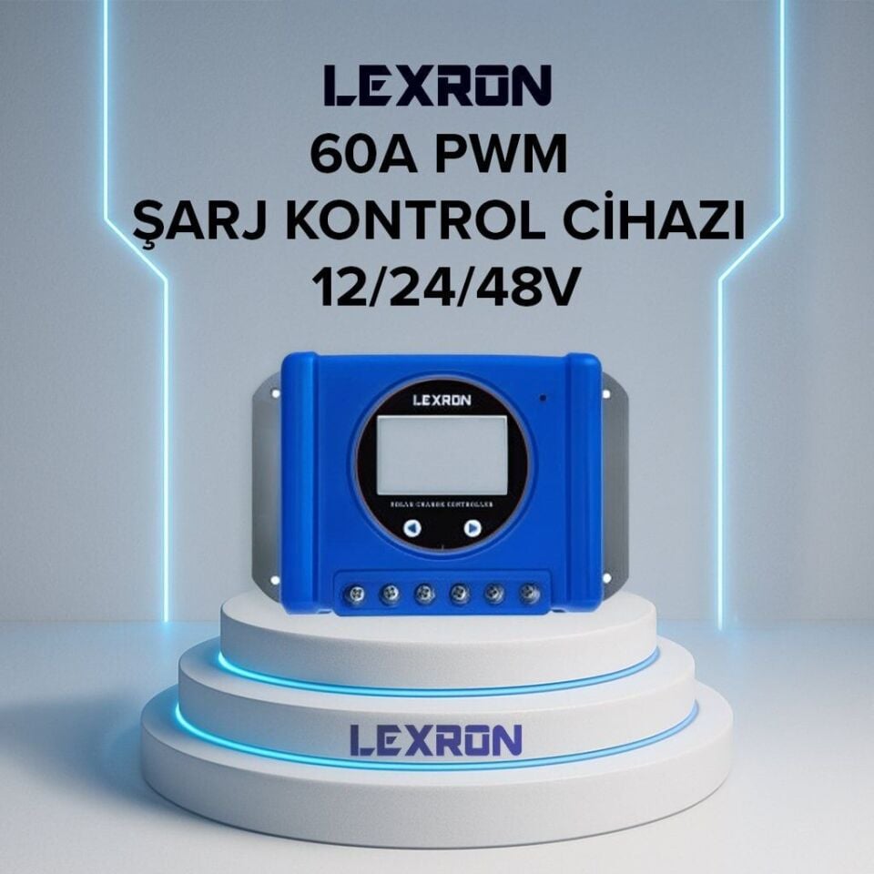 LEXRON 60A 12/24/48 V PWM ŞARJ REGÜLATÖRÜ (ŞARJ KONTROL CİHAZI)