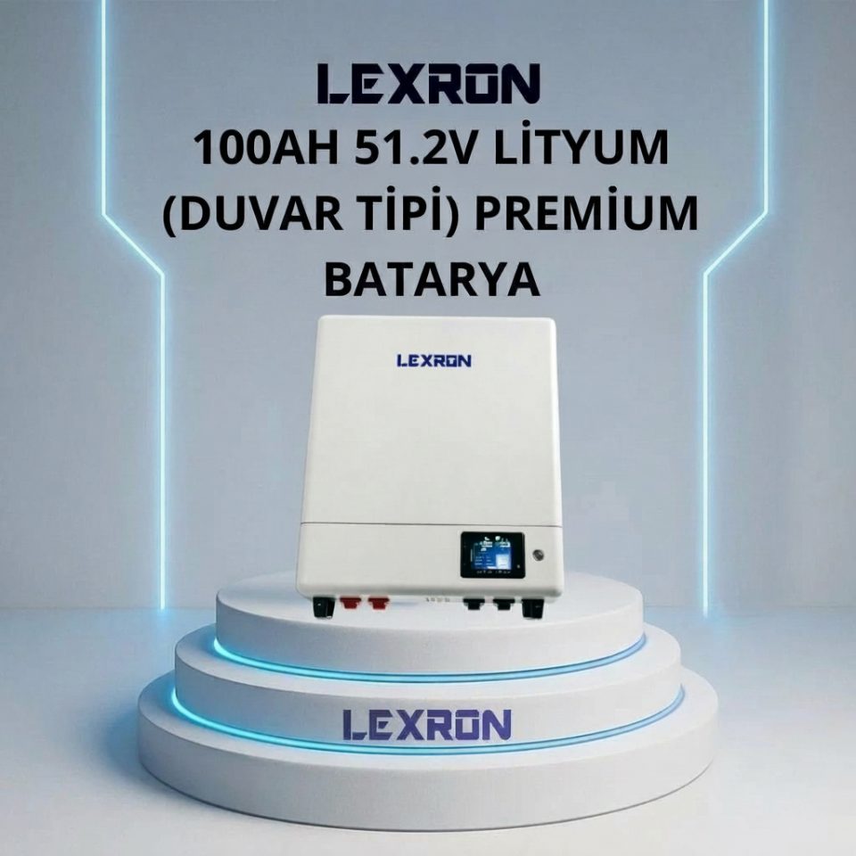 LEXRON 100AH 51.2V PREMİUM SERİSİ (DUVAR TİPİ) LİTYUM BATARYA