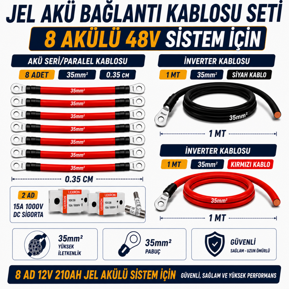 8 JEL AKÜLÜ 48V SİSTEM İÇİN MONTAJ SETİ