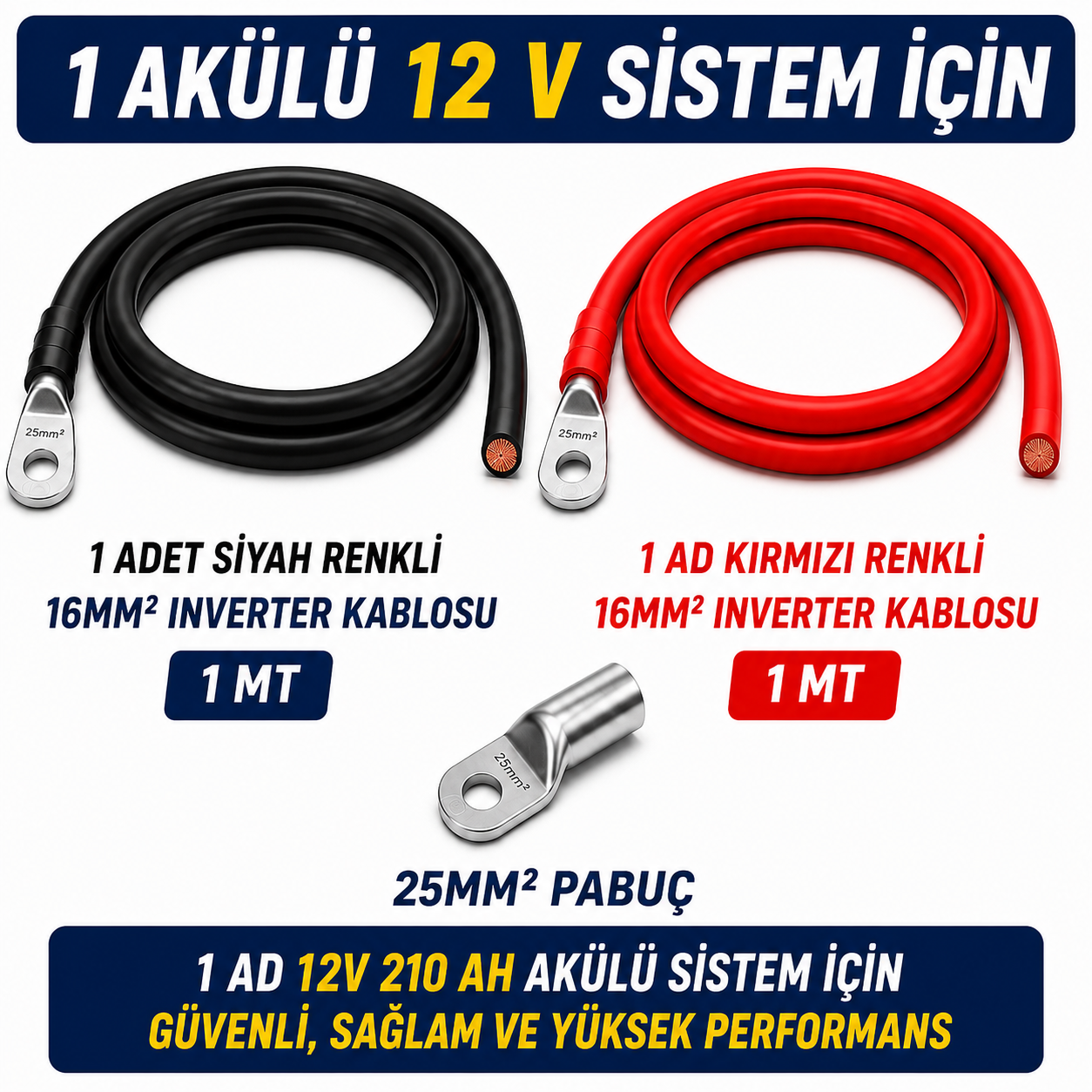 12V 210AH JEL AKÜ UYUMLU BAĞLANTI VE MONTAJ KİTİ